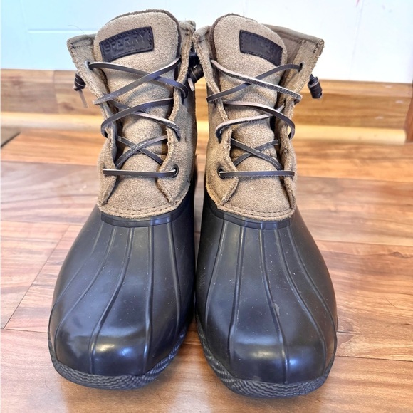 Sperry Saltwater Women’s Rain Waterproof Duck Boots Suede Tan size 9.5 Preppy - Picture 2 of 9